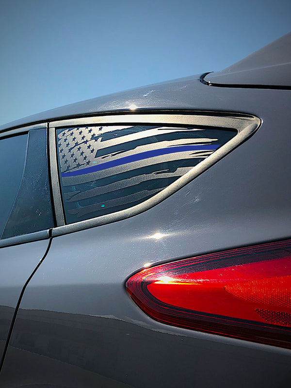 Distressed Quarter Window Flag Decal 2015-2018 Focus ST/RS
