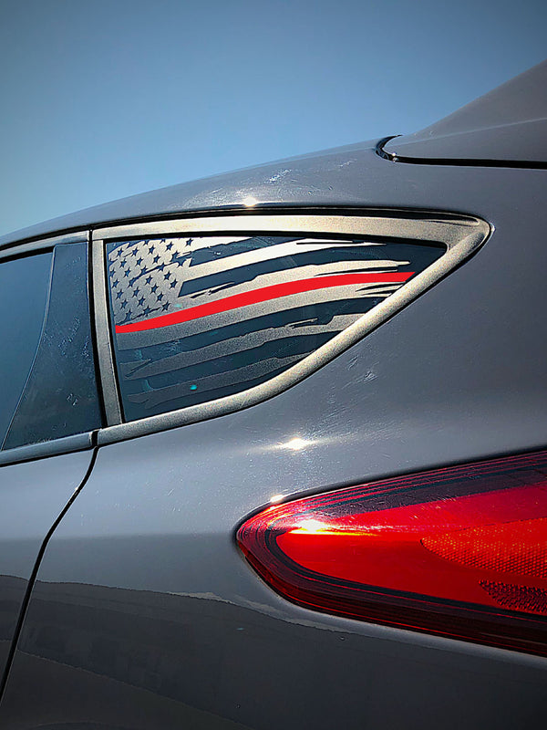 Distressed Quarter Window Flag Decal 2015-2018 Focus ST/RS