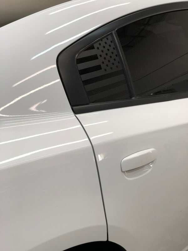 American Flag Quarter Window Decal 2011-18 Dodge Charger