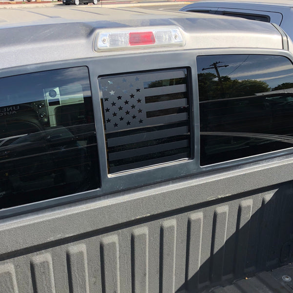 Ford F150 Back Middle Window American Flag Decal 2004-2014