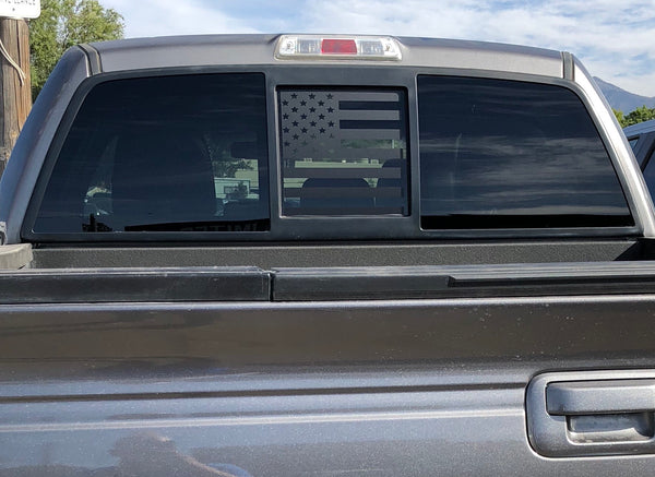 Ford F150 Back Middle Window American Flag Decal 2004-2014