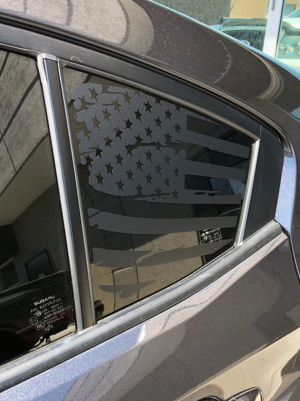 Distressed Quarter Window Flag Decal 2015-2018 Subaru STI/WRX