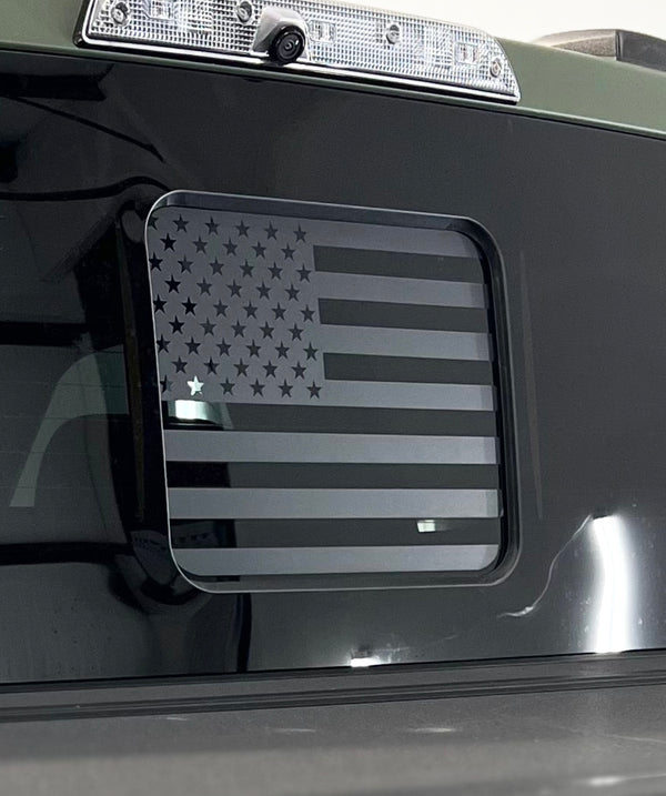 Ford F150 / f250 / f350 Back Middle Window American Flag Decal 2015-2024