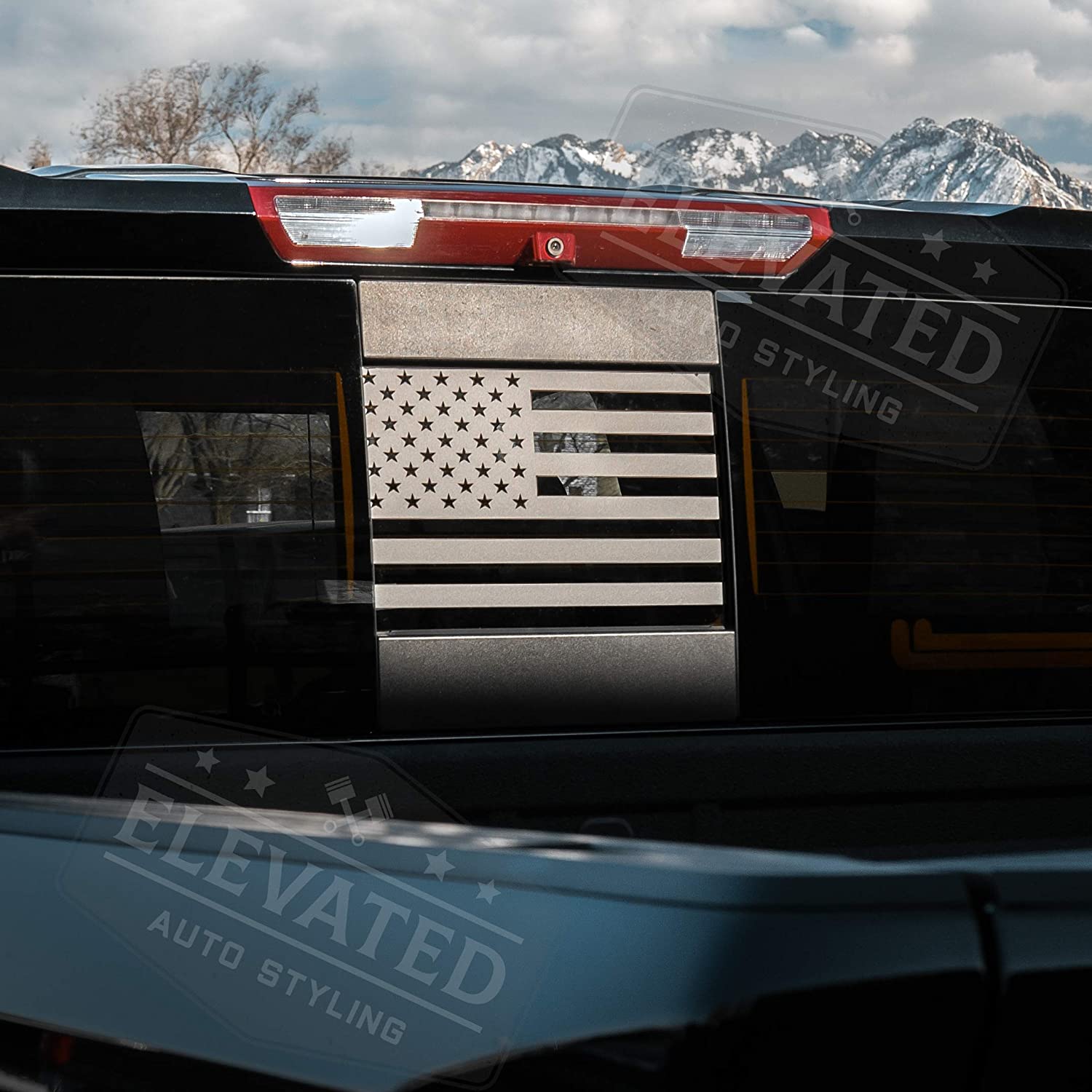 thumbnail image 2 of Diablo American Flag Decal – Chevy GMC Silverado Sierra Back Middle Window 2014-2025 2 of 3