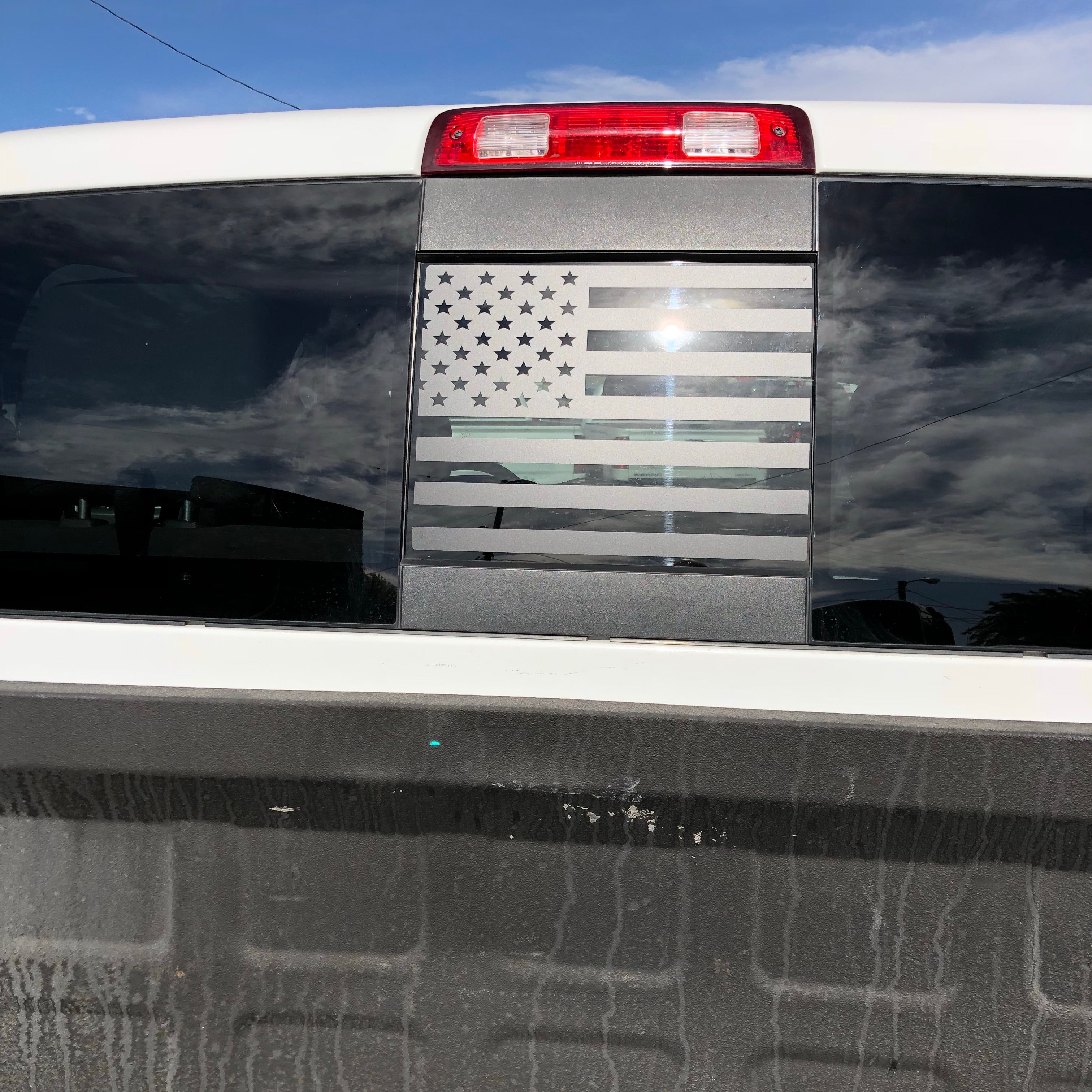 Ram Rear Window Graphics Dodge RAM Back Middle Window American Flag Decal 2009-2019 | Elevated ...