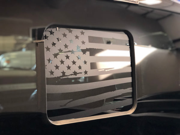 Ford F150 / f250 / f350 Back Middle Window Distressed American Flag Decal 2015-2022